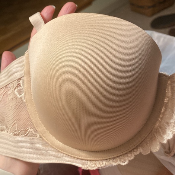 34D Maidenform Pushup Strap/Strapless Smooth Cups Nude, Lace NonSlip Grip 0222GP - Picture 4 of 16